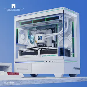 Thermalright TL-M10W Mid-Tower Micro-ATX Gaming Case, 4x Pre-Installed ARGB Fans - White