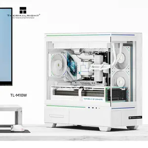 Thermalright TL-M10W Mid-Tower Micro-ATX Gaming Case, 4x Pre-Installed ARGB Fans - White