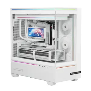 Thermalright TL-M10W Mid-Tower Micro-ATX Gaming Case, 4x Pre-Installed ARGB Fans - White