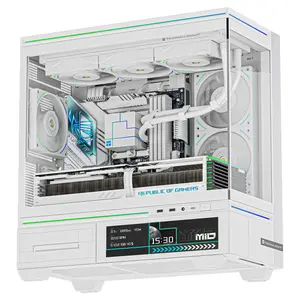 Thermalright TL-M10W Vision Mid-Tower Micro-ATX Gaming Case, 4x Pre-Installed ARGB Fans - White