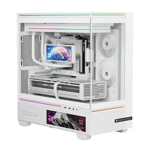 Thermalright TL-M10W Vision Mid-Tower Micro-ATX Gaming Case, 4x Pre-Installed ARGB Fans - White