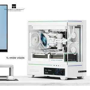 Thermalright TL-M10W Vision Mid-Tower Micro-ATX Gaming Case, 4x Pre-Installed ARGB Fans - White