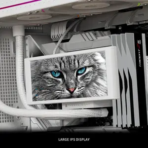 Thermalright Trofeo Vision 360 ARGB AIO 360mm Liquid CPU Cooler, 6.86-Inch Magnetic IPS LCD Screen with 1280x480 Resolution, Upto 6400RPM Pump Rated Speed - White