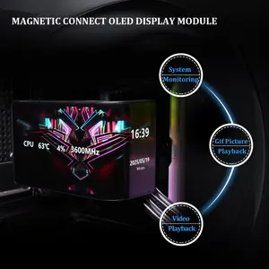 Thermalright Wonder Vision 360 UB ARGB AIO 360mm Liquid CPU Cooler, 6.7-inch 3D Curved AMOLED Screen with 2400x1080 Resolution, Upto 6400 RPM Pump Rated Speed - Black