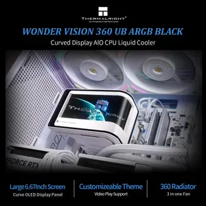 Thermalright Wonder Vision 360 UB ARGB AIO 360mm Liquid CPU Cooler, 6.7-inch 3D Curved AMOLED Screen with 2400x1080 Resolution, Upto 6400 RPM Pump Rated Speed - White