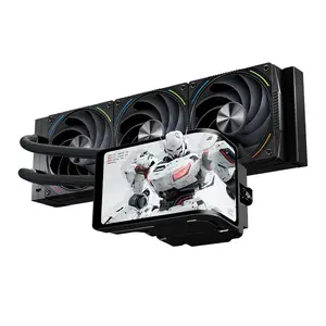 Thermalright Wonder Vision 360 Turbo ARGB AIO 360mm Liquid CPU Cooler, 6.67-inch Magnetic Curved Screen with 2400x1080 Resolution, Upto 6400 RPM Pump & 3000 RPM Fan Speed - Black