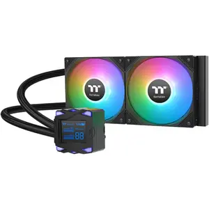 Thermaltake LA240-S ARGB Sync AIO Liquid Cooler, 2.4” Segment LCD Display, Daisy-Chain Design - Black