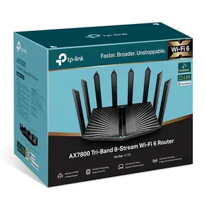 TP-Link Archer AX95 AX7800 Tri-Band 8-Stream Wi-Fi 6 Router | 2.5 Gbps WAN/LAN port, Eight High-Gain Antennas