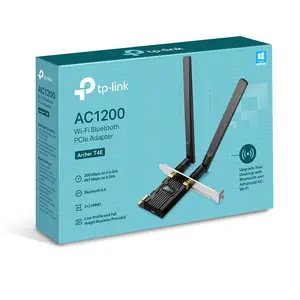 TP-Link Archer T4E AC1200 Wireless Wi-Fi Bluetooth PCIe Adapter, Dual Band 1200 Mbps, Bluetooth 5.0, Dual Antennas