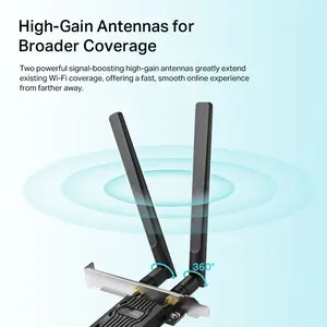 TP-Link Archer TX20E AX1800 Wi-Fi 6 Bluetooth 5.2 PCIe Adapter | Wi-Fi 6, WPA3 Security