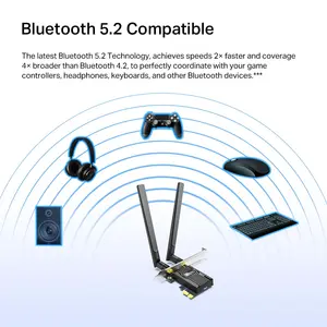 TP-Link Archer TX55E AX3000 Wi-Fi 6 Bluetooth 5.2 PCIe Adapter | Dual Band 2402 Mbps + 574 Mbps, Ultra Low Latency, Intel Wi-Fi 6 Chipset