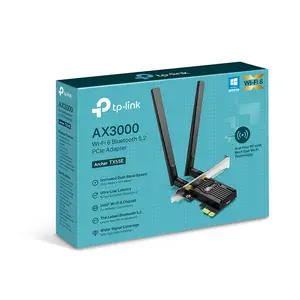 TP-Link Archer TX55E AX3000 Wi-Fi 6 Bluetooth 5.2 PCIe Adapter | Dual Band 2402 Mbps + 574 Mbps, Ultra Low Latency, Intel Wi-Fi 6 Chipset