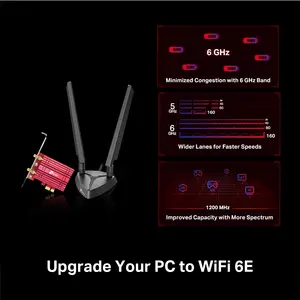 TP-Link Archer TXE75E AXE5400 Wi-Fi 6E Bluetooth 5.3 PCIe Adapter | Tri-Band 2402+2402+574 Mbps, 2x Multi-Directional Antennas, WPA3 Security