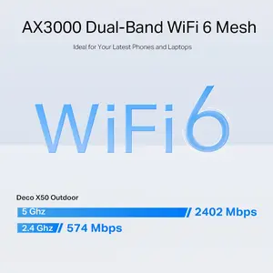TP-Link Deco X50-Outdoor AX3000 Outdoor / Indoor Whole Home Mesh WiFi 6 | Dual-Band, Multiple Mounts, IP65 Dust & Water Resistance, PoE Supported, Gigabit Ports