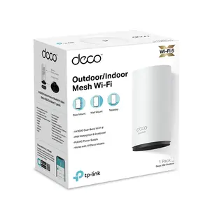 TP-Link Deco X50-Outdoor AX3000 Outdoor / Indoor Whole Home Mesh WiFi 6 | Dual-Band, Multiple Mounts, IP65 Dust & Water Resistance, PoE Supported, Gigabit Ports