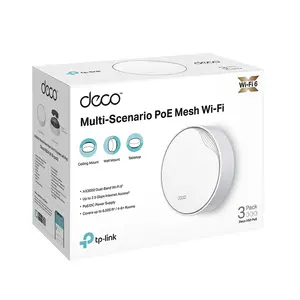 TP-Link Deco X50-PoE AX3000 Whole Home Mesh WiFi 6 System with PoE (3-Pack) | Multi-Gig 2.5 Gbps Wired Network, Multiple Installation Options