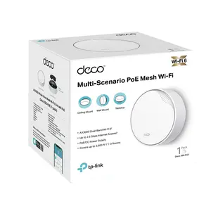 TP-Link Deco X50-PoE AX3000 Whole Home Mesh WiFi 6 System with PoE (1-Pack) | Multi-Gig 2.5 Gbps Wired Network, Multiple Installation Options