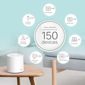 TP-Link Deco X60 AX5400 Whole Home Mesh Wi-Fi 6 System (3-Pack) | Up to 5,400 Mbps, OFDMA and MU-MIMO Technology, Ultra-Low Latency