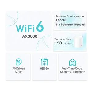 TP-Link Deco X50 AX3000 Whole Home Mesh WiFi 6 System (1-Pack) | Up to 3.0 Gbps, Gigabit Ports, Boosted Seamless Coverage
