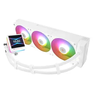 Thermalright Grand Vision 360 ARGB AIO 360mm Liquid CPU Cooler, 3.4-Inch IPS LCD Screen with 480x480 Resolution, Upto 6400RPM Pump Rated Speed - White