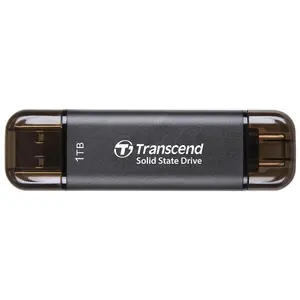 Transcend 1TB ESD310 Dual Portable SSD, Speeds Up to 1050MB/s, USB-A+C, Thumb Drive, Secure One-Time Password