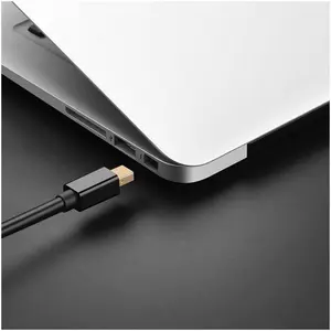 UGREEN 10477 Mini-DP to DP Converter Cable, Mini DisplayPort Male to DisplayPort Male Interface, Gold-Plated, Speed Up to 8.64Gbps, Upto 2560x1600p@60Hz, Plug and Play, 1.5M, Black