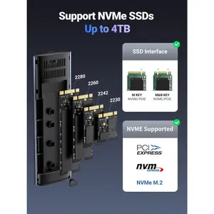 UGREEN 10902 10Gbps M.2 NVMe SSD Enclosure, USB 3.2 Gen 2 NVMe Enclosure Aluminum, Tool-free Hard Drive Enclosure