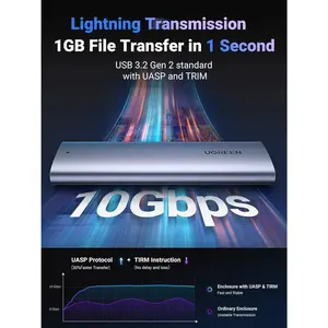 UGREEN 10902 10Gbps M.2 NVMe SSD Enclosure, USB 3.2 Gen 2 NVMe Enclosure Aluminum, Tool-free Hard Drive Enclosure