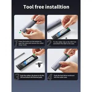 UGREEN 10902 10Gbps M.2 NVMe SSD Enclosure, USB 3.2 Gen 2 NVMe Enclosure Aluminum, Tool-free Hard Drive Enclosure