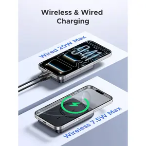 UGREEN 25919 Zapix Magsafe 10000mAh Power Bank, 20W PD Fast Charging, Non-Slip Silicone Design, One-Button Control