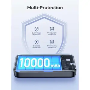 UGREEN 25919 Zapix Magsafe 10000mAh Power Bank, 20W PD Fast Charging, Non-Slip Silicone Design, One-Button Control