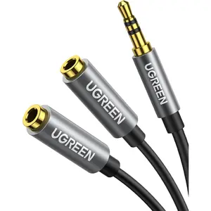 UGREEN 30619 3.5MM Audio Stereo Y Splitter Extension Cable, 3.5MM Male to 2 Female