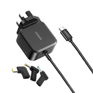 UGREEN 35063 67W GaN USB C Power Adapter (UK Plug) Universal Charger, With 3 Interchangeable DC Connectors For Phones and Laptop