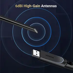 UGREEN 35265 AX900 WiFi 6 Dual Band Adapter, 6dBi High Gain Antenna, 5G/2.4G Bands, Built-in Driver