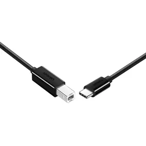 UGREEN 50446 USB Type-C to B Male Printing Cable, USB 2.0 Standard, Triple Shielding, 2m – Black