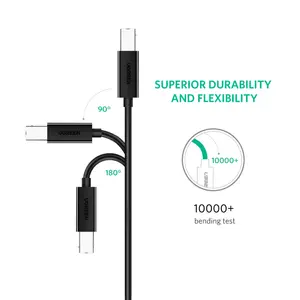 UGREEN 50446 USB Type-C to B Male Printing Cable, USB 2.0 Standard, Triple Shielding, 2m – Black