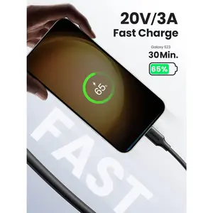 UGREEN 50997 60W USB C to USB C Charging Cable, 3.0 PD Fast Charging Cord, Up to 480Mbps Data Transfer, 1M