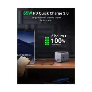 UGREEN 60113 DigiNest Cube 65W GaN Power Strip, Dual USB, Dual USB-C & Tri AC Outlet