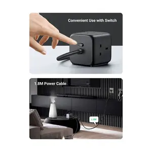 UGREEN 60113 DigiNest Cube 65W GaN Power Strip, Dual USB, Dual USB-C & Tri AC Outlet