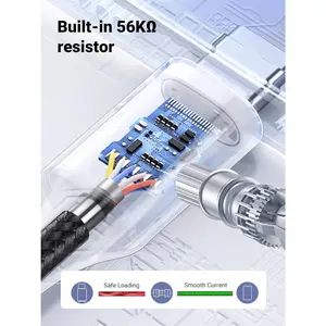 UGREEN 60126 USB A to Type C Cable, 3A Fast Charging, 480Mbps Data Transfer, Durable Nylon Braided Cable, 1M
