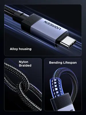 UGREEN 65175 USB C to USB C USB 4 Gen3 Cable, 240W Charging, 40Gbps Data Transfer, 8K 60Hz Video Output, 1M Length
