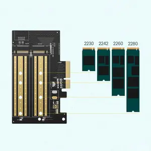 UGREEN 70504 M.2 NVMe + M.2 SATA to PCI-E 3.0 × 4 Expansion Card