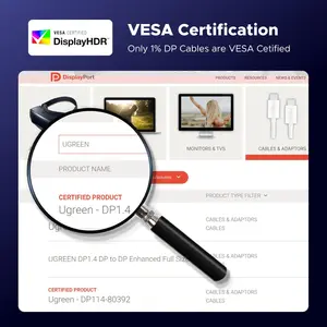 UGREEN 80393 DisplayPort 1.4 Cable, 8K@60Hz, 4K@240Hz, VESA Certified, 3M