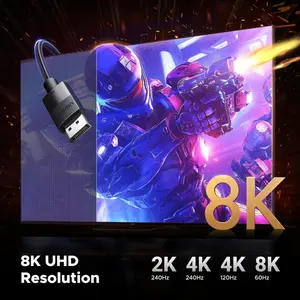 UGREEN 80393 DisplayPort 1.4 Cable, 8K@60Hz, 4K@240Hz, VESA Certified, 3M