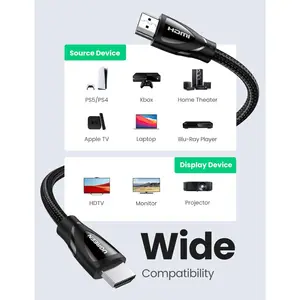 UGREEN 80404 8K HDMI Cable 2.1 48Gbps Ultra High Speed Braided HDMI Cable, 3M | Black