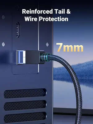 UGREEN 80429 CAT 8 Ethernet Cable 1m, High Speed Shielded Round Braided 40Gbps 2000Mhz Network Cord