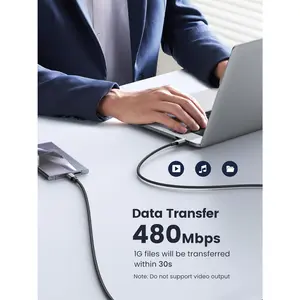 UGREEN 90120 100W USB C to USB C Cable, Fast Charging, Braided Nylon, Smart Chip Protection, 3M Length