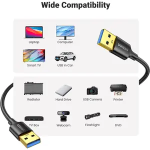 UGREEN 90576 USB-A Male to USB-A Male 3.0 Cable, 3M, Black
