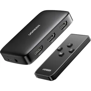 UGREEN 80125 HDMI Switch 3 in 1 Out, 4K@30Hz, with Remote | Supports HDR CEC 3D HDCP 1.4, 3 Ports