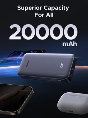 UGREEN Nexode 20000mAh 30W Power Bank, Smart Digital Display, Superior Safety